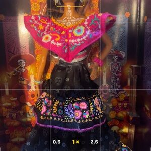 Barbie Pink and Black Embroidered Maxi Skirt